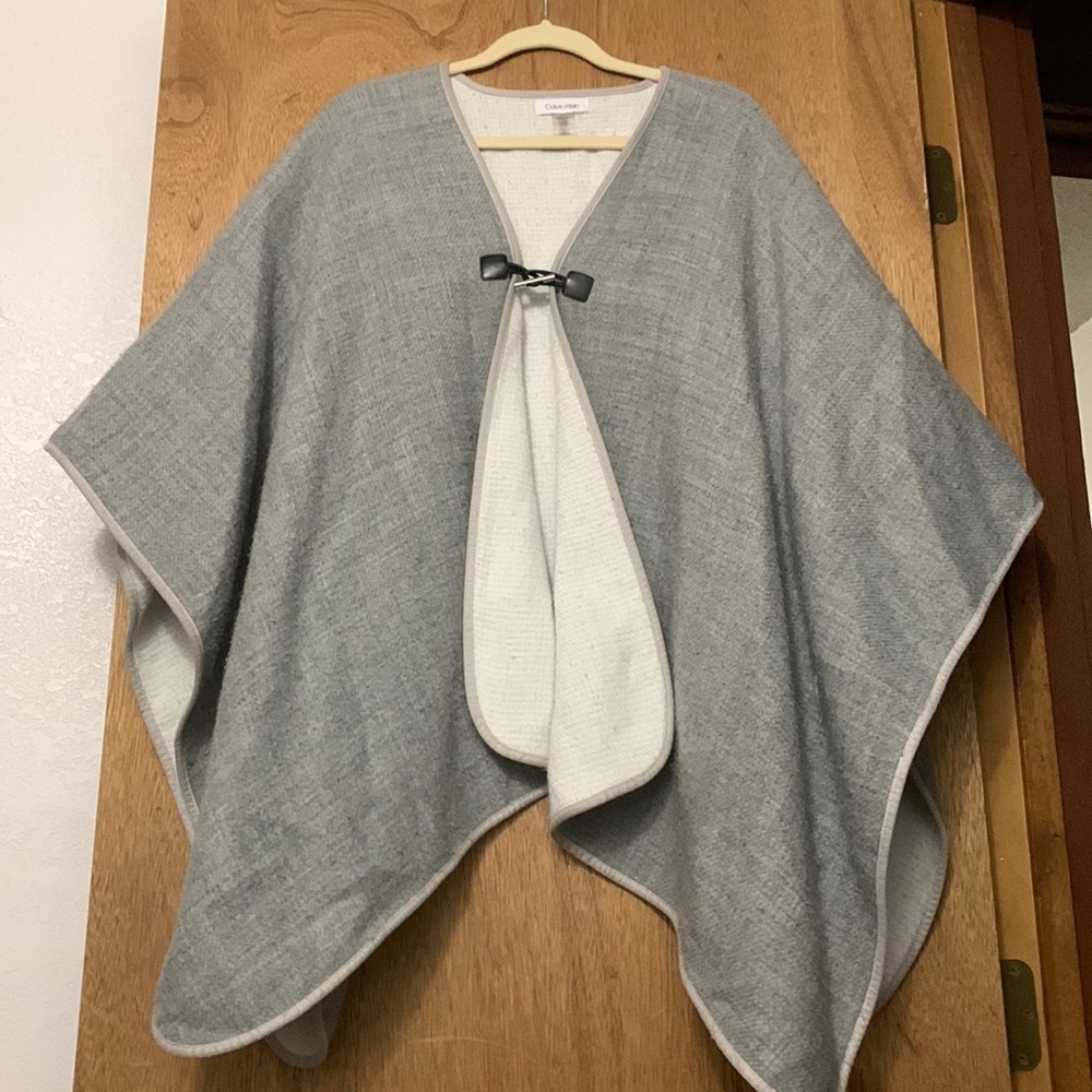 Calvin Klein reversible poncho sweater